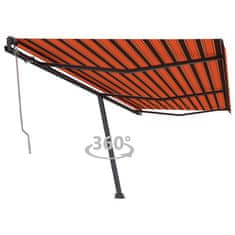 Vidaxl Prostostoječa avtomatska tenda 600x350 cm oranžna/rjava