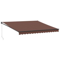 Vidaxl Ročno zložljiva tenda rjava 400x300 cm