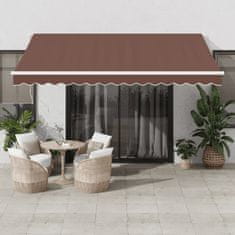 shumee Avtomatsko zložljiva tenda LED rjava 400x350 cm