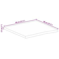 Vidaxl Mizna plošča z naravnim robom 80x80x2,5 cm trden mangov les