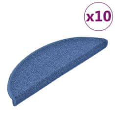 Vidaxl Preproge za stopnice 10 kosov 56x17x3 cm modre