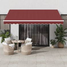 shumee Avtomatsko zložljiva tenda LED bordo 400x350 cm