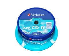 Verbatim CD-R AZO 700MB, 52x, vreteno 25 kosov