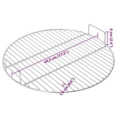 Vidaxl Žar rešetka z ročaji okrogla Ø44,5 cm nerjaveče jeklo 304