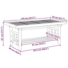 Vidaxl Klubska mizica 110x55x45 bambus