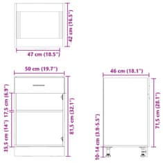 Vidaxl Spodnja omarica s predalom sonoma hrast 50x46x81,5 cm