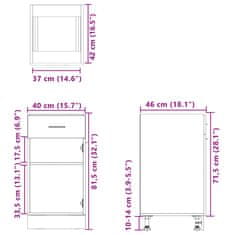 Vidaxl Spodnja omarica s predalom sonoma hrast 40x46x81,5 cm