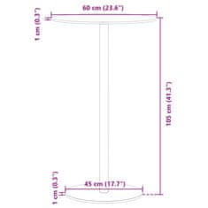 Vidaxl Vrtna miza okrogla črna Ø60x105 cm jeklo