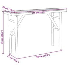 Vidaxl Klubska mizica 115x39x75 cm bambus