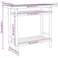 Vidaxl Klubska mizica 90x37x75 cm bambus