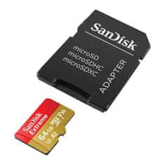 NEW Pomnilniška kartica SANDISK EXTREME microSDXC 64 GB 170/80 MB/s UHS-I U3 (SDSQXAH-064G-GN6MA)