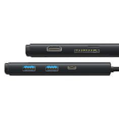 NEW Adapter HUB Baseus Lite Series USB-C 2x USB 3.0 4K SD/TF črn