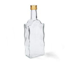 Steklena steklenica 500ml FALA prozorna s pokrovom