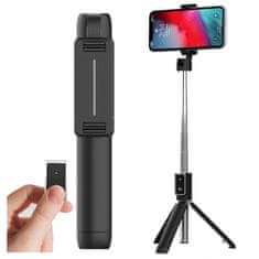 Blitzwolf Selfie Stick Tripod P50 držalo za telefon + daljinski upravljalnik Bluetooth Black