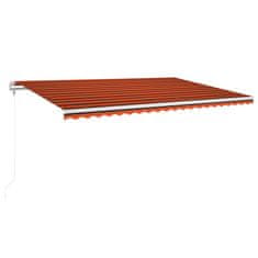 Vidaxl Avtomatska tenda LED + senzor 500x300 cm oranžno/rjava