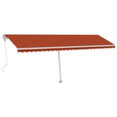 Vidaxl Avtomatska tenda LED + senzor 600x300 cm oranžna/rjava