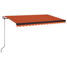 Vidaxl Avtomatsko zložljiva tenda 400x350 cm oranžna in rjava