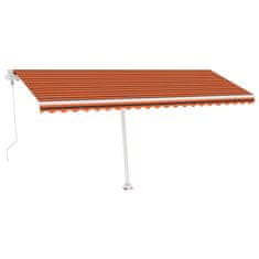 Vidaxl Avtomatska tenda LED + senzor 500x300 cm oranžna/rjava