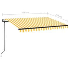 Vidaxl Avtomatska tenda LED + senzor 350x250 cm rumeno/bela