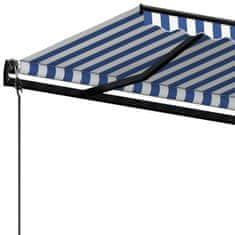 Vidaxl Avtomatsko zložljiva tenda 500x350 cm modra in bela