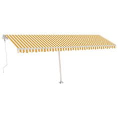 Vidaxl Avtomatska tenda LED + senzor 600x350 cm rumeno/bela