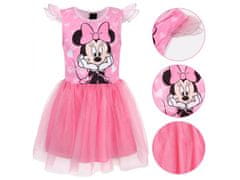 Disney DISNEY Minnie Mouse Roza obleka s tilom in kratkimi rokavi, dekliška obleka 8-9 lat 128-134 cm