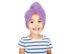 sarcia.eu Vijolični turban za lase za otroke, brisača za lase prašiček 