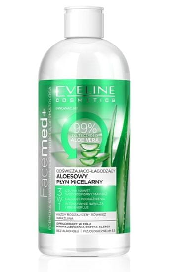 shumee Facemed+ 3v1 osvežujoč in pomirjajoč micelarni fluid iz aloe 400 ml