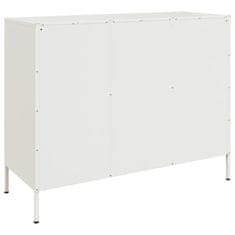 Vidaxl Komoda bela 100,5x39x79 cm hladno valjano jeklo