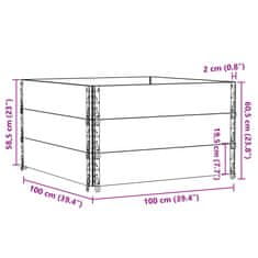Vidaxl Paletni okvirji 3 kosi 100x100 cm trdna borovina