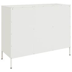 Vidaxl Komoda bela 100,5x39x79 cm hladno valjano jeklo