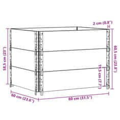 Vidaxl Paletni okvirji 3 kosi 80x60 cm trdna borovina