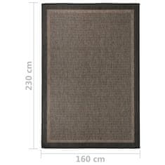 Vidaxl Zunanja preproga ploščato tkanje 160x230 cm temno rjava