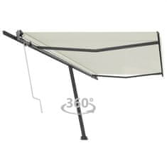 Vidaxl Prostostoječa avtomatska tenda 500x300 cm krem