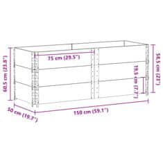 Vidaxl Paletni okvirji 3 kosi 150x50 cm trdna borovina