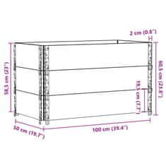 Vidaxl Vrtno korito rjavo 100x50 cm trdna borovina