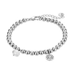 Marc Malone Zapestnica iz jeklenih perl Layla Silver Bracelet MCB23015S