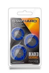 Blush Komplet-STAY HARD BEADED COCKRINGS BLUE