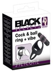 Black Velvets Vibracijski erekcijski obroč za penis testisov seks