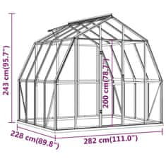 Vidaxl Rastlinjak z okvirjem antracit 6,43 m² aluminij