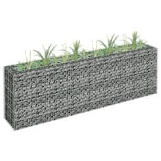 Vidaxl Visoka greda gabion pocinkano jeklo 180x30x60 cm