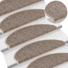 Vidaxl Samolepilne preproge za stopnice sisal 15 kosov 65x21x4 cm