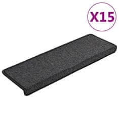 Vidaxl Preproge za stopnice 15 kosov 65x21x4 cm antracitne