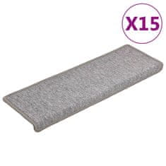 Vidaxl Preproge za stopnice 15 kosov 65x21x4 cm svetlo sive