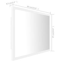 Vidaxl LED kopalniško ogledalo belo 60x8,5x37 cm akril