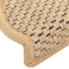 Vidaxl Samolepilne preproge za stopnice sisal 15 kosov 65x21x4 cm