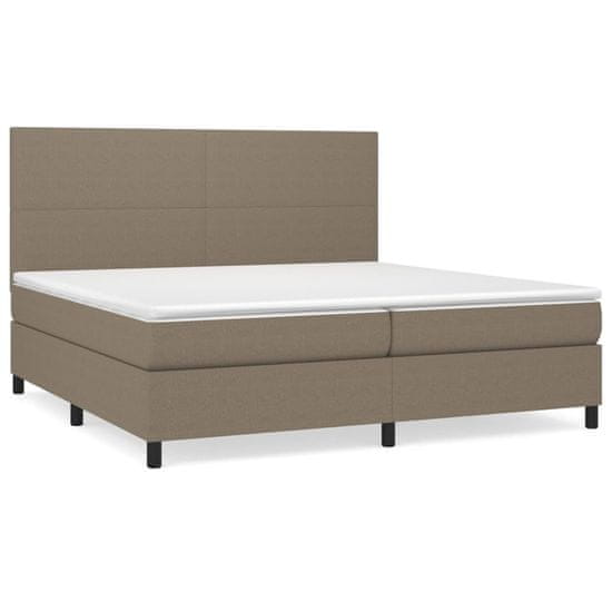 Vidaxl Box spring postelja z vzmetnico taupe 200x200 cm blago