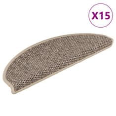 Vidaxl Samolepilne preproge za stopnice sisal 15 kosov 65x21x4 cm