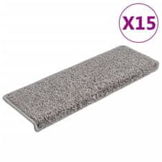 Vidaxl Preproge za stopnice 15 kosov 65x21x4 cm sive