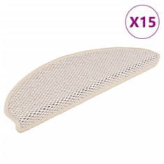 Vidaxl Samolepilne preproge za stopnice sisal 15 kosov 65x21x4 cm